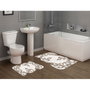 Mijölnir Juego de alfombras de baño beige y blanco